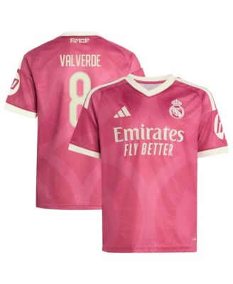 Big Boys and Girls adidas Federico Valverde Pink Real Madrid 2026/27 Third Replica Jersey