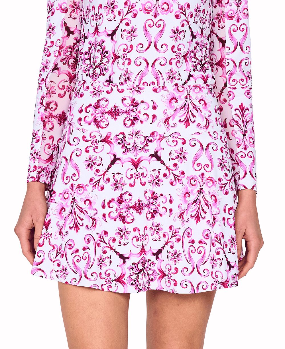 G Lifestyle Clothing Women's Mini Golf Back Yoke Ruffle Skort