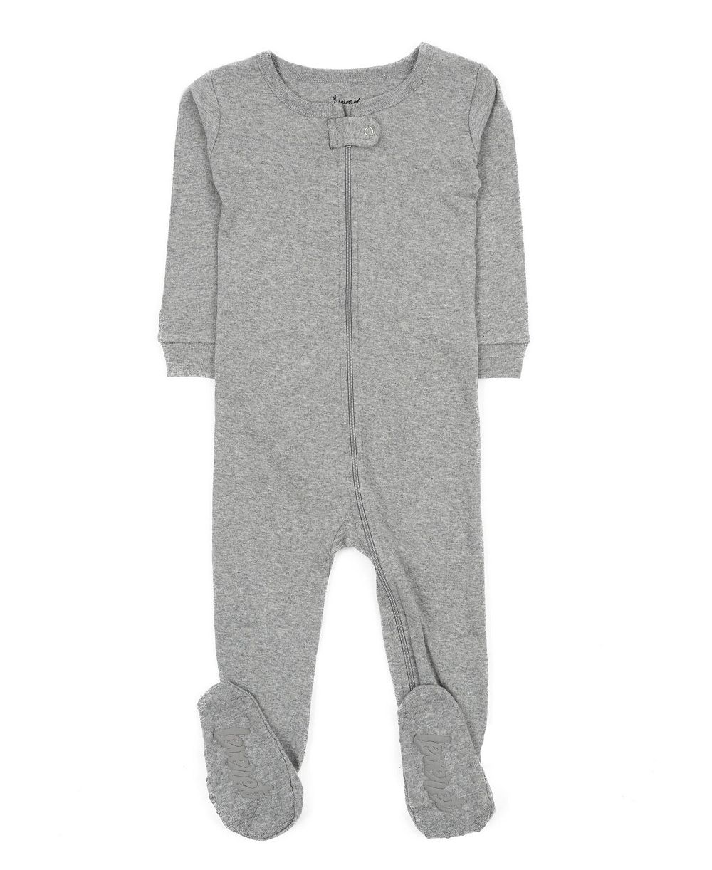 Детская пижама из хлопка с ножками, однотонная, 03M-24M