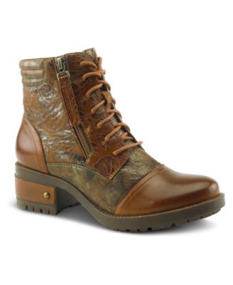 L'Artiste Women's Sunsetride Lace-Up Boot Mid with Full Grain Leather Upper