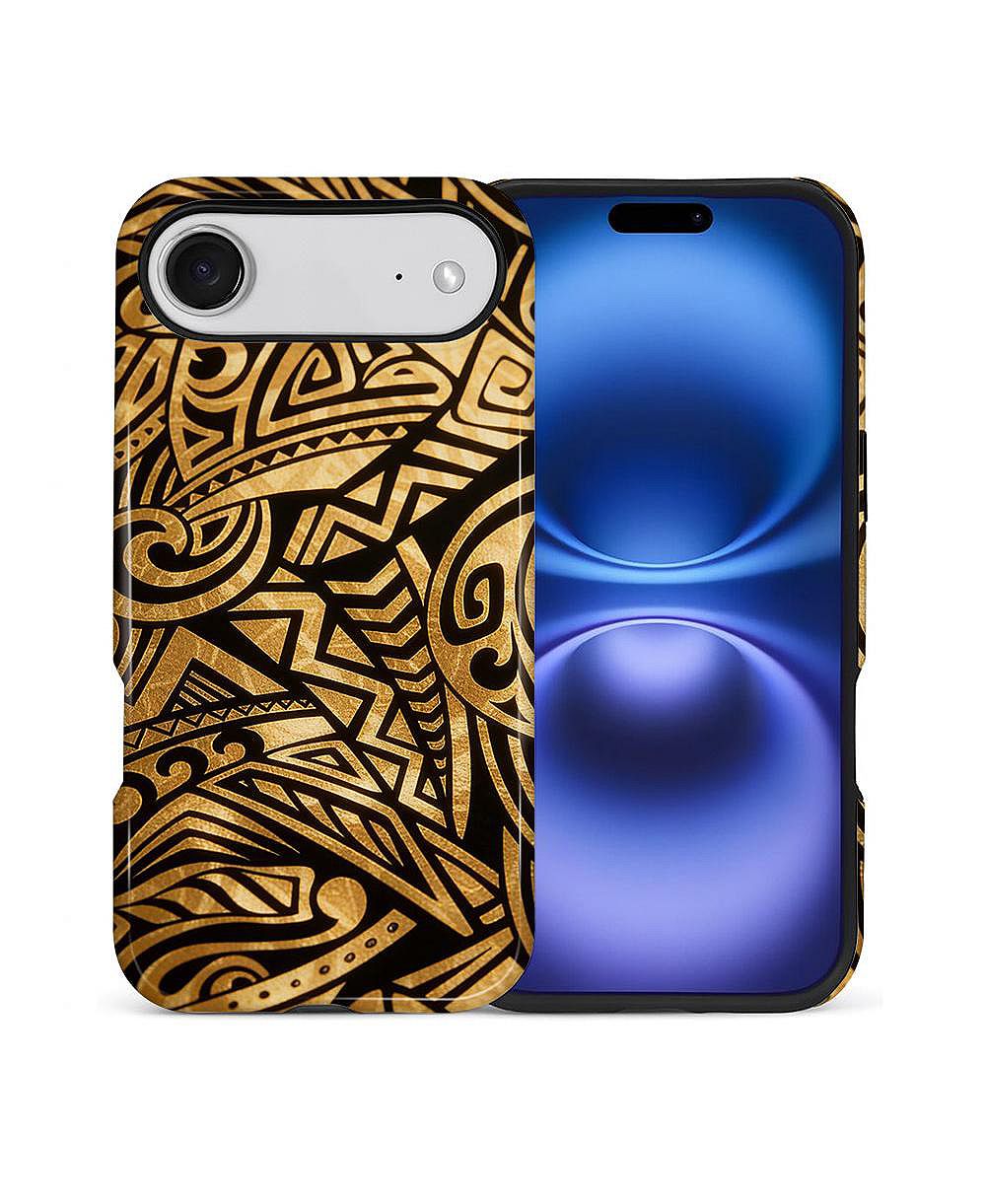 Lamicall чехол для iPhone с защитой военного класса, золотой tribal armor, ударопрочный, нескользящий, прочный