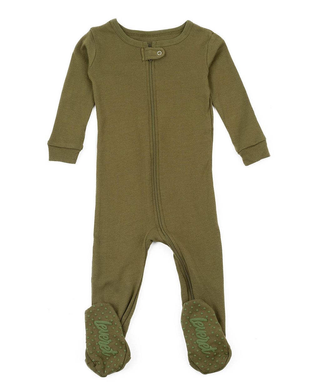 Leveret детский комплект пижам из хлопка с длинным рукавом и ножками, однотонный, 2T-5T