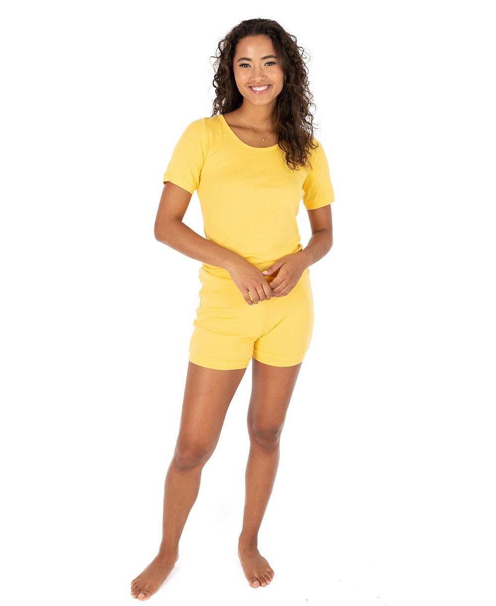 Leveret Womens Matching Family Two Piece Cotton Short Sleeve Shirt and Shorts Solid Color Pajamas