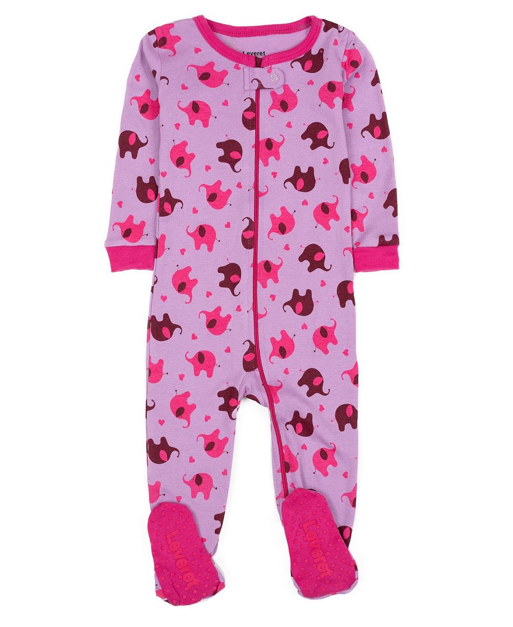 Leveret Детская хлопковая пижама с закрытыми ступнями Sleep 'n Play, для девочки