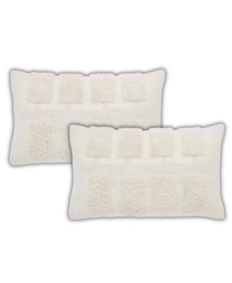 IHI HOME Square Tufted Throw Pillow Covers, 14"x 24", Set of 2