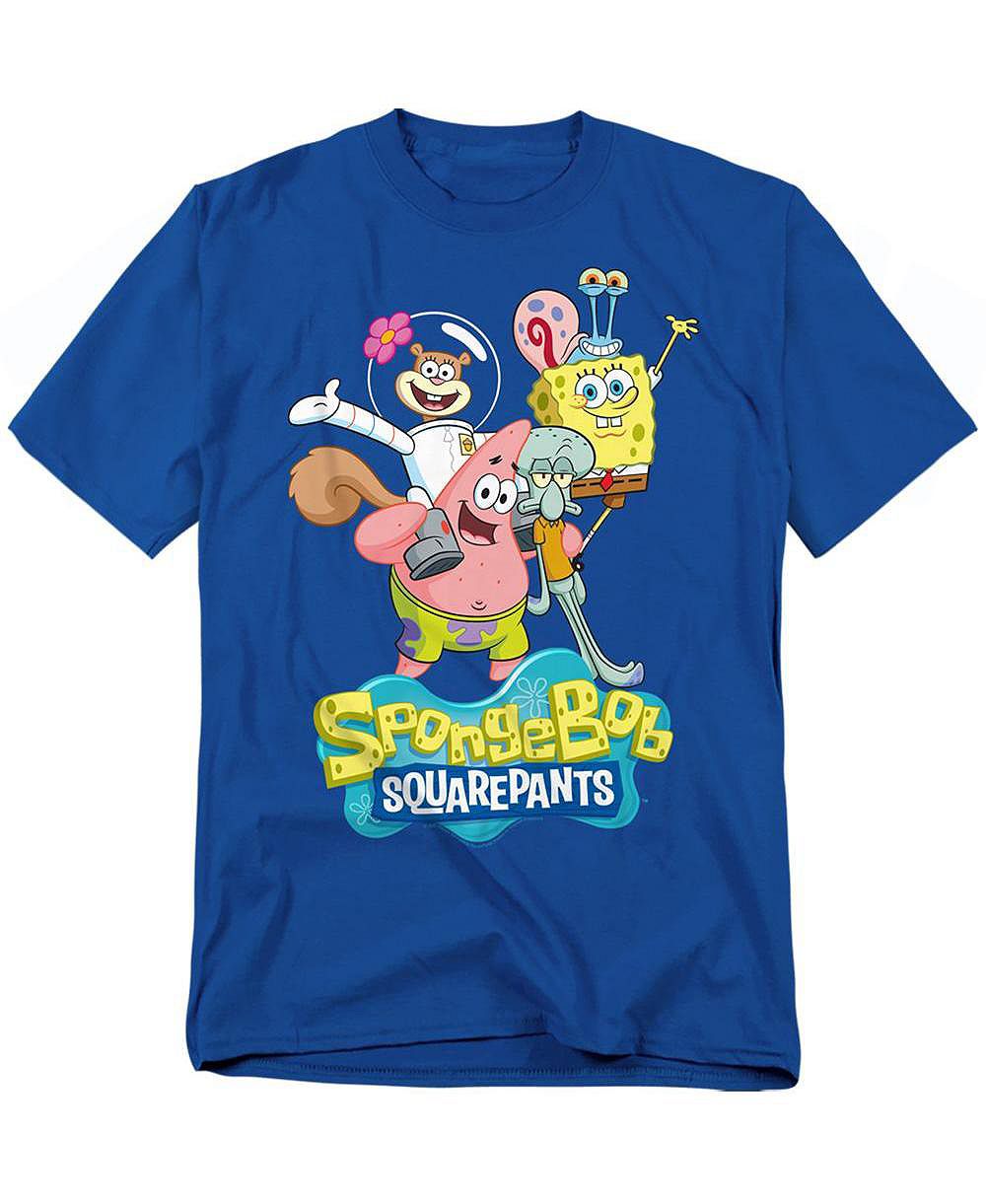 Мужская хлопковая футболка SpongeBob SquarePants Group Shot Graphic Crewneck Classic Fit