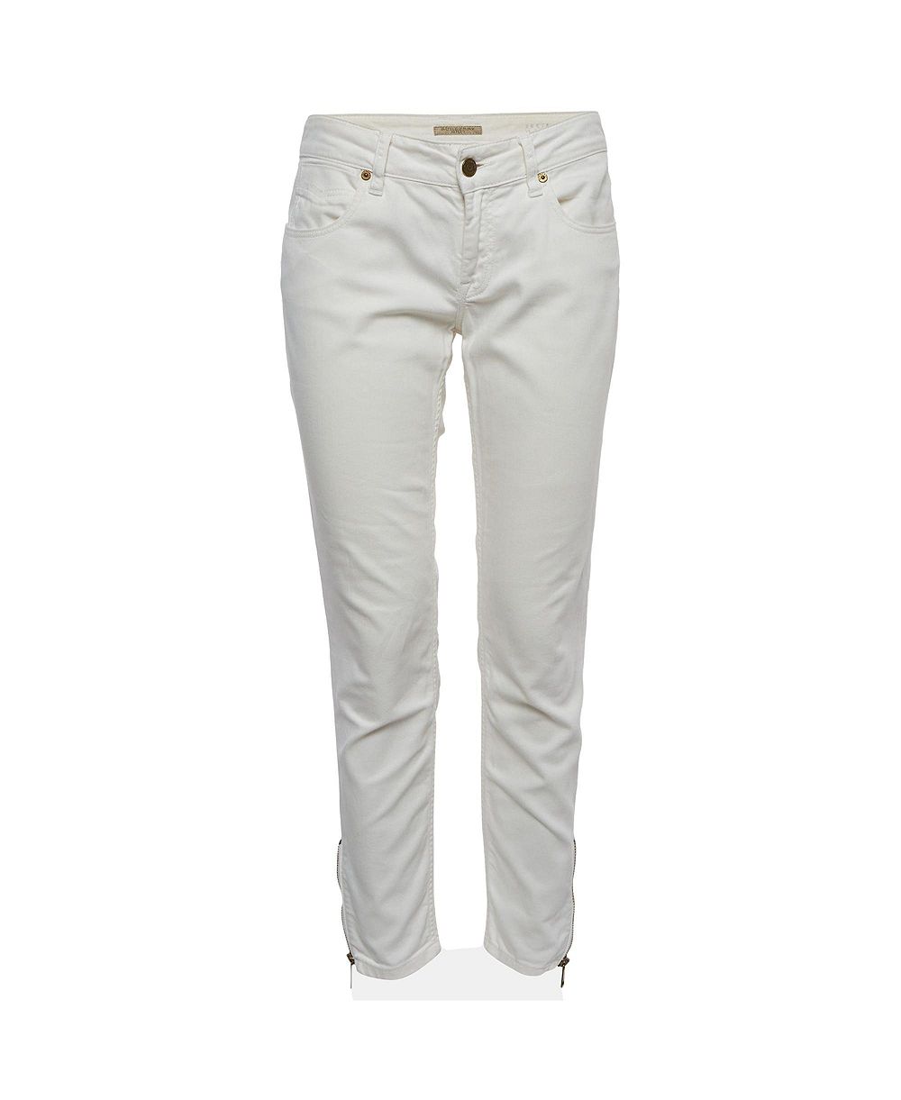 Pre-Owned Burberry Women's Culham Mid-Rise Skinny Jeans with Side Zipper