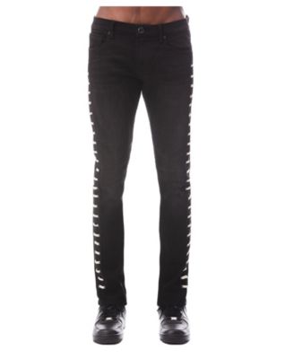 Hvman Chosen To Prevail x Cult Men's Strat Super-Skinny-Fit Waxed-Lace Trim Low-Rise Jeans