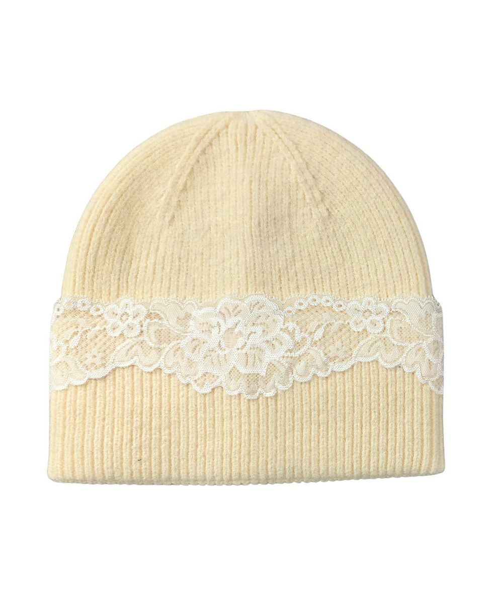 Marcus Adler Lace Applique Beanie Hat