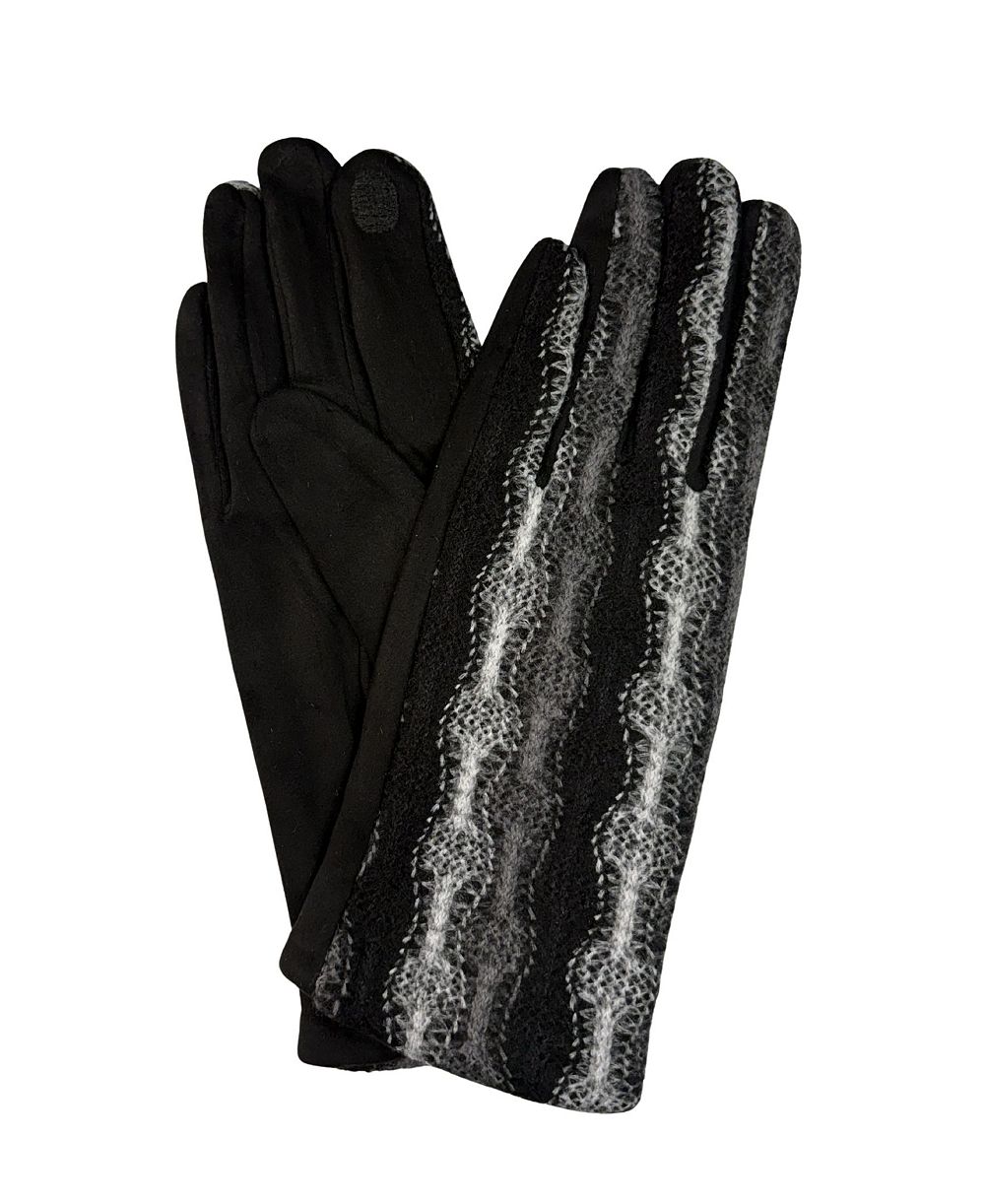 Marcus Adler Knit Overlay Suede Gloves