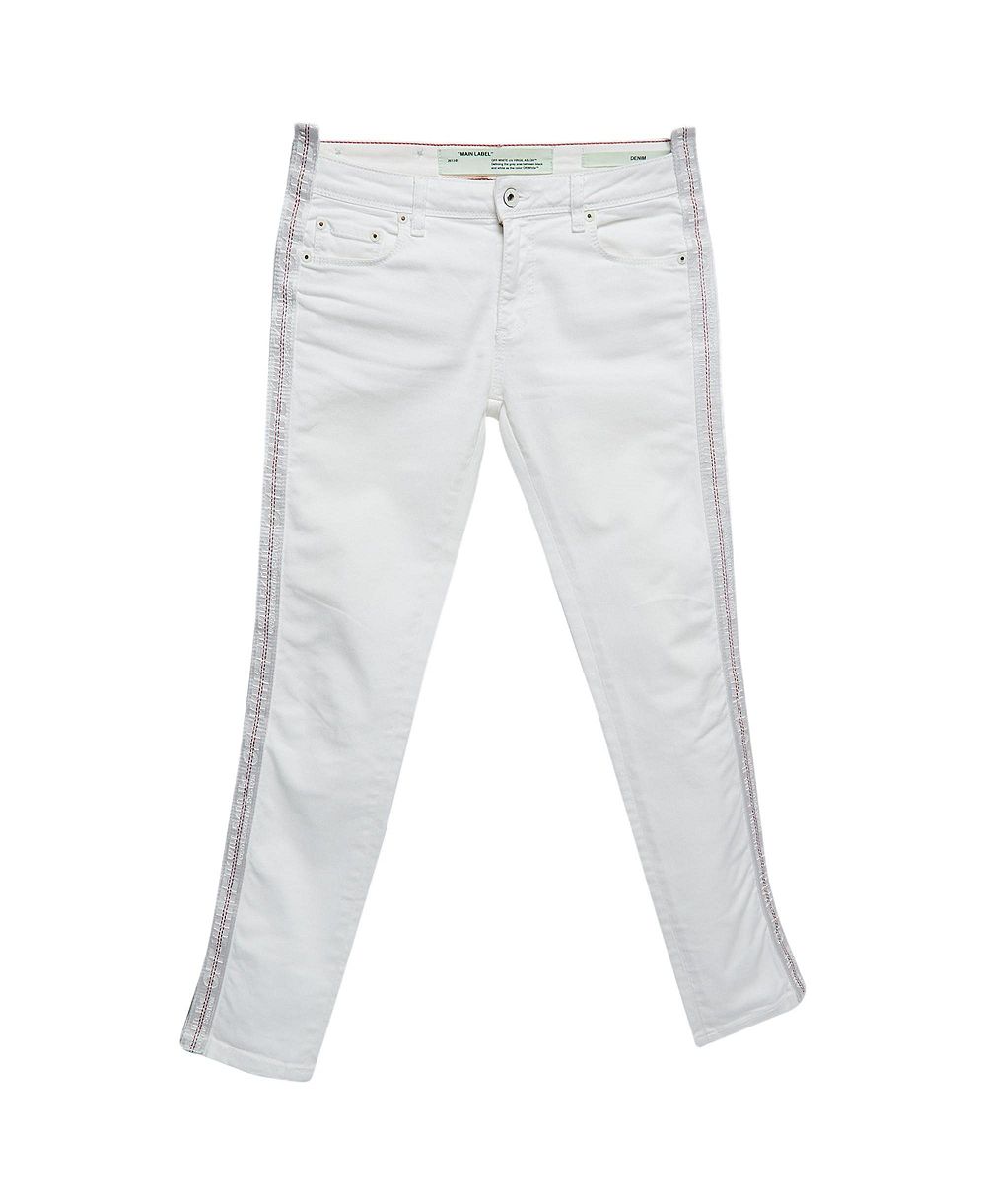 Джинсы Off-White с заниженной посадкой, узкие, с логотипом на ленте, Pre-Owned