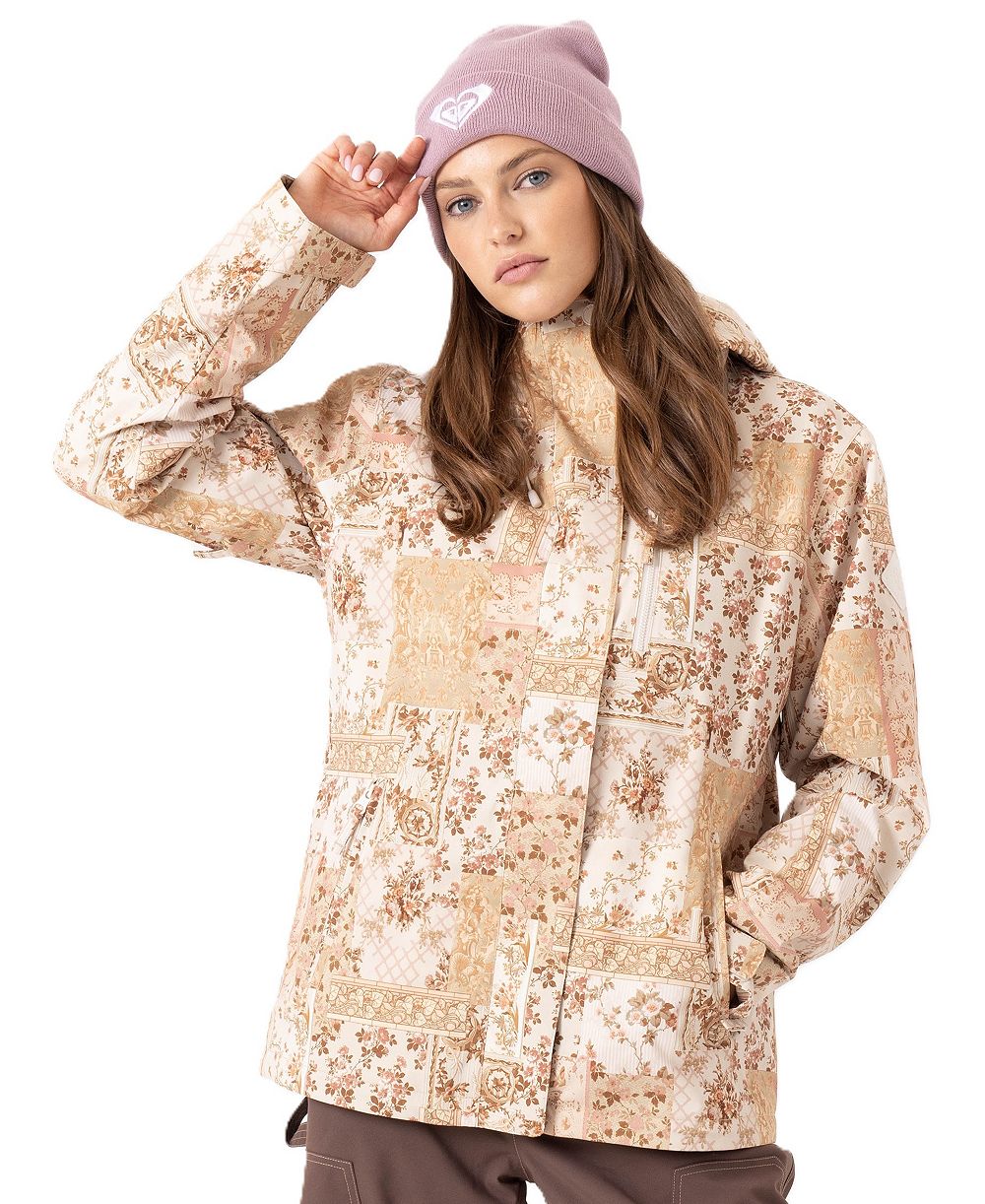 Roxy Women's Jetty 3-in-1 Fleece-Lined Floral-Print Jacket