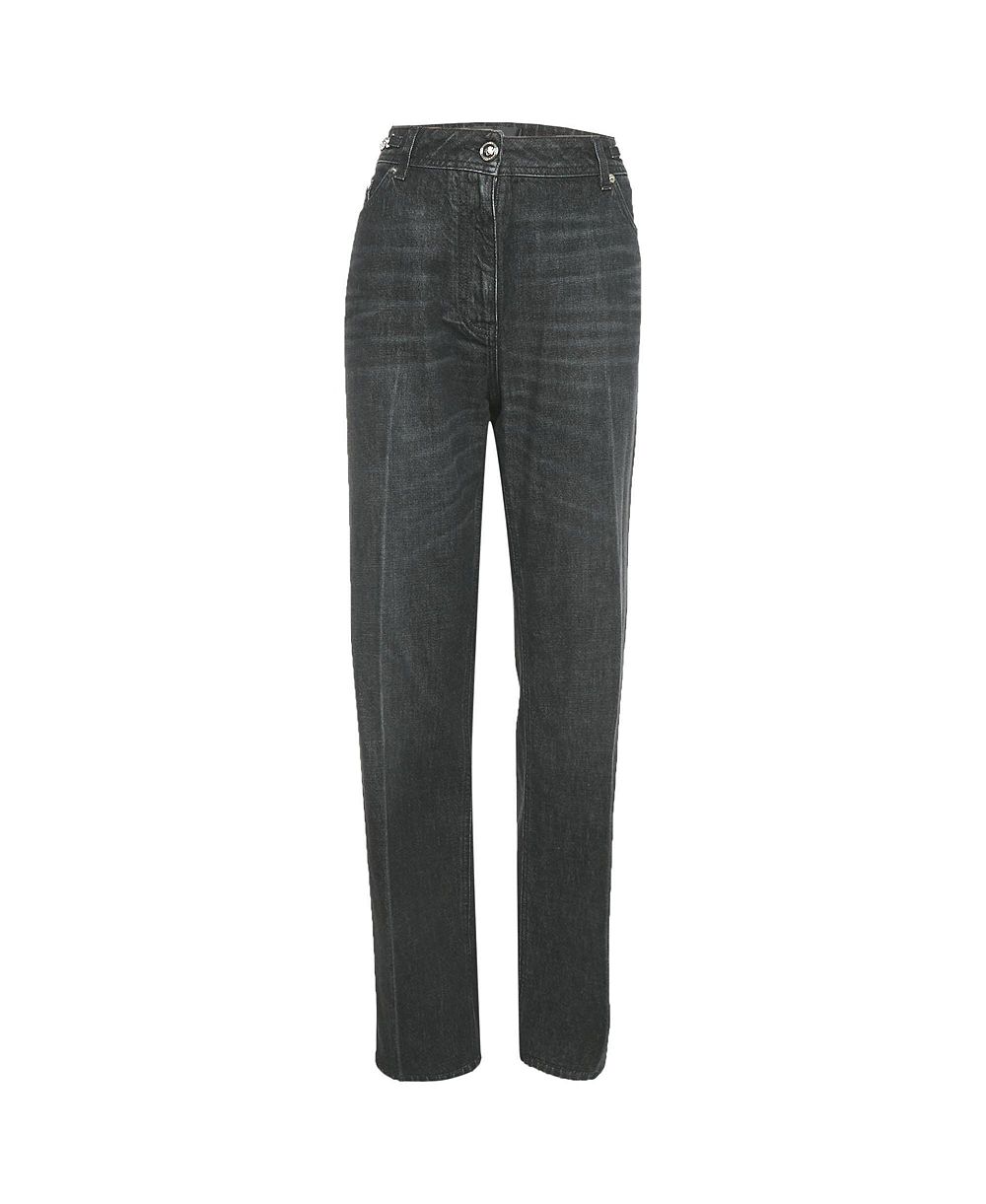Pre-Owned Versace Women's Mid-Rise Wide-Leg Jeans