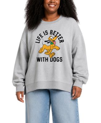 Hybrid Apparel Plus Size Graphic Crewneck Long-Sleeve Cotton Sweatshirt