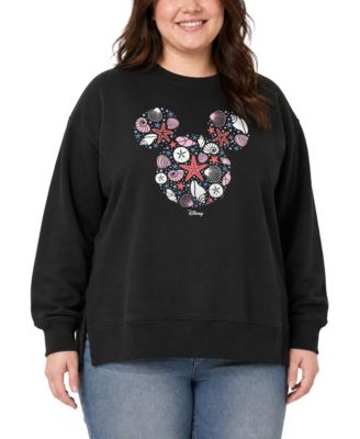 Hybrid Apparel Plus Size Mickey Mouse Graphic-Print Sweatshirt with Ribbed Cuffs and Hem