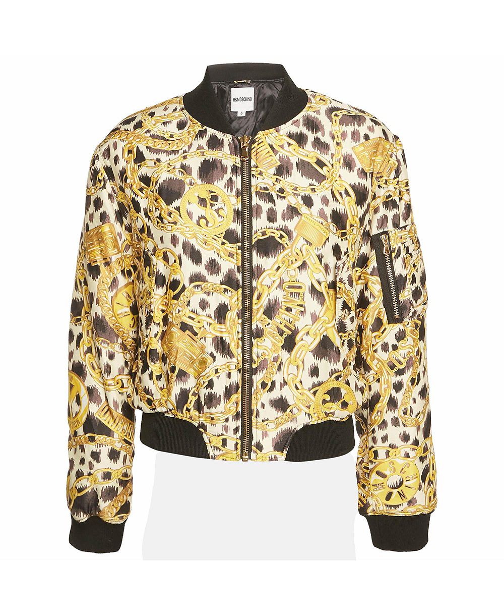 Moschino женская легкая куртка-бомбер с леопардовым принтом, коллаборация Moschino x H&M