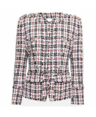 Pre-Owned Balmain Women's Tweed Button Embellished Jacket