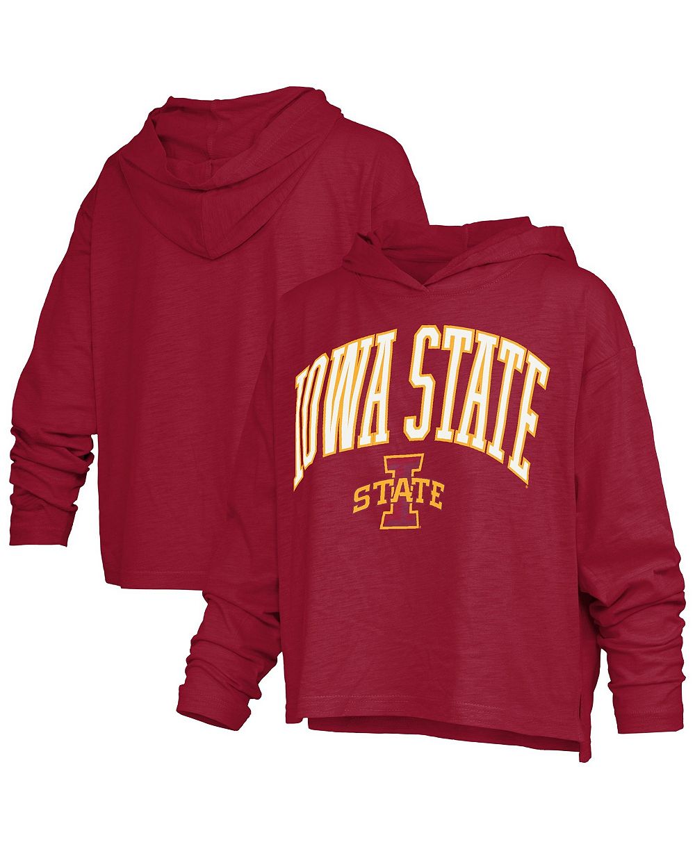 Pressbox Женская футболка с длинным рукавом и капюшоном с логотипом Iowa State Cyclones