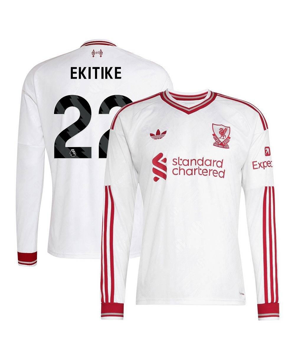 Men's adidas Hugo Ekitike White Liverpool 2026/27 Away Replica Long Sleeve Jersey