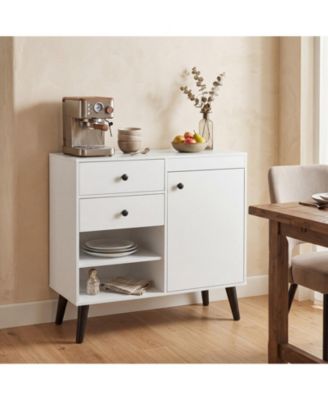 Costway Buffet Cabinet with Storage, 31" Sideboard Credenza with Door, Open Compartments