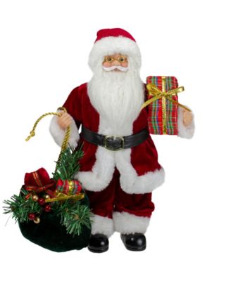 Northlight Santa Claus Holding Gift Bag and Presents 12" Christmas Figure