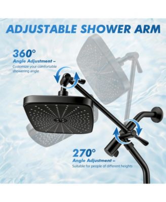 CYQBD 12" Shower Head With Handheld Rain Filtered Spray Set Adjustable Arm