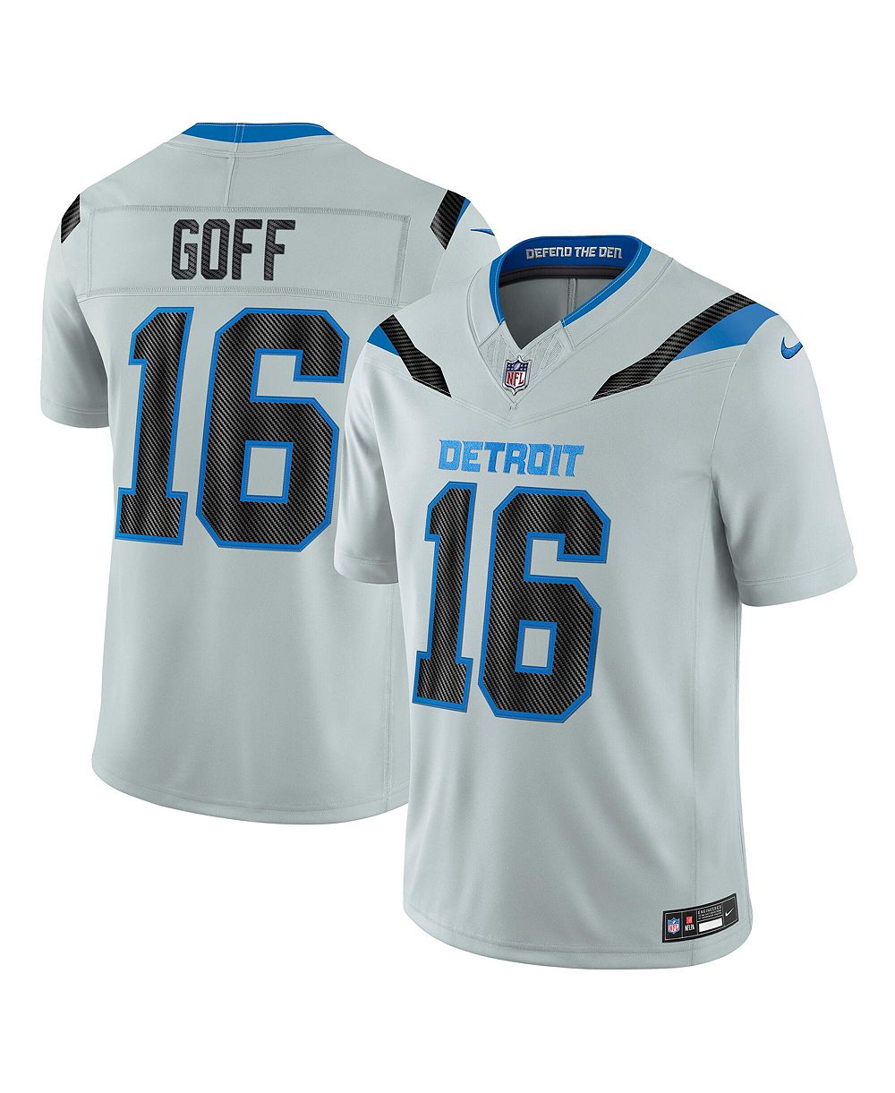 Мужская ограниченная игровая джерси Nike Jared Goff Silver Detroit Lions 2026 Rivalries Collection Vapor F.U.S.E Stitched