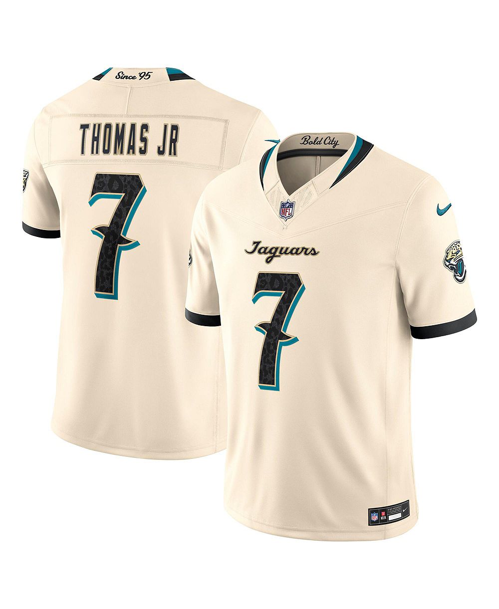 Nike Men's Brian Thomas Jr. Natural Jacksonville Jaguars 2026 Rivalries Collection Vapor F.U.S.E Stitched Limited Jersey