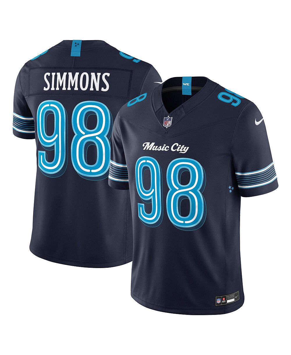Nike Men's Jeffery Simmons College Navy Tennessee Titans 2026 Rivalries Collection Vapor F.U.S.E Stitched Limited Jersey
