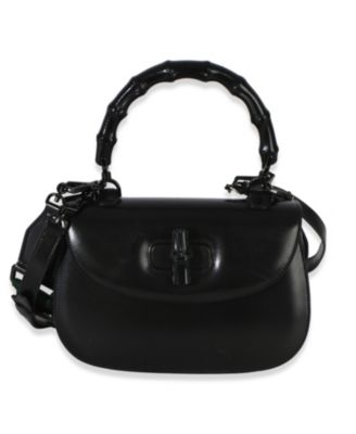 Pre-Owned Gucci средняя сумка Bamboo 1947 Top Handle из черного монохромного окрашенного материала Dyana Lux