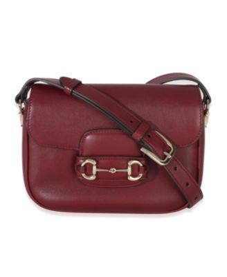 Маленькая наплечная сумка Gucci 1955 из мягкой телячьей кожи красного цвета с конской удилой, б/у