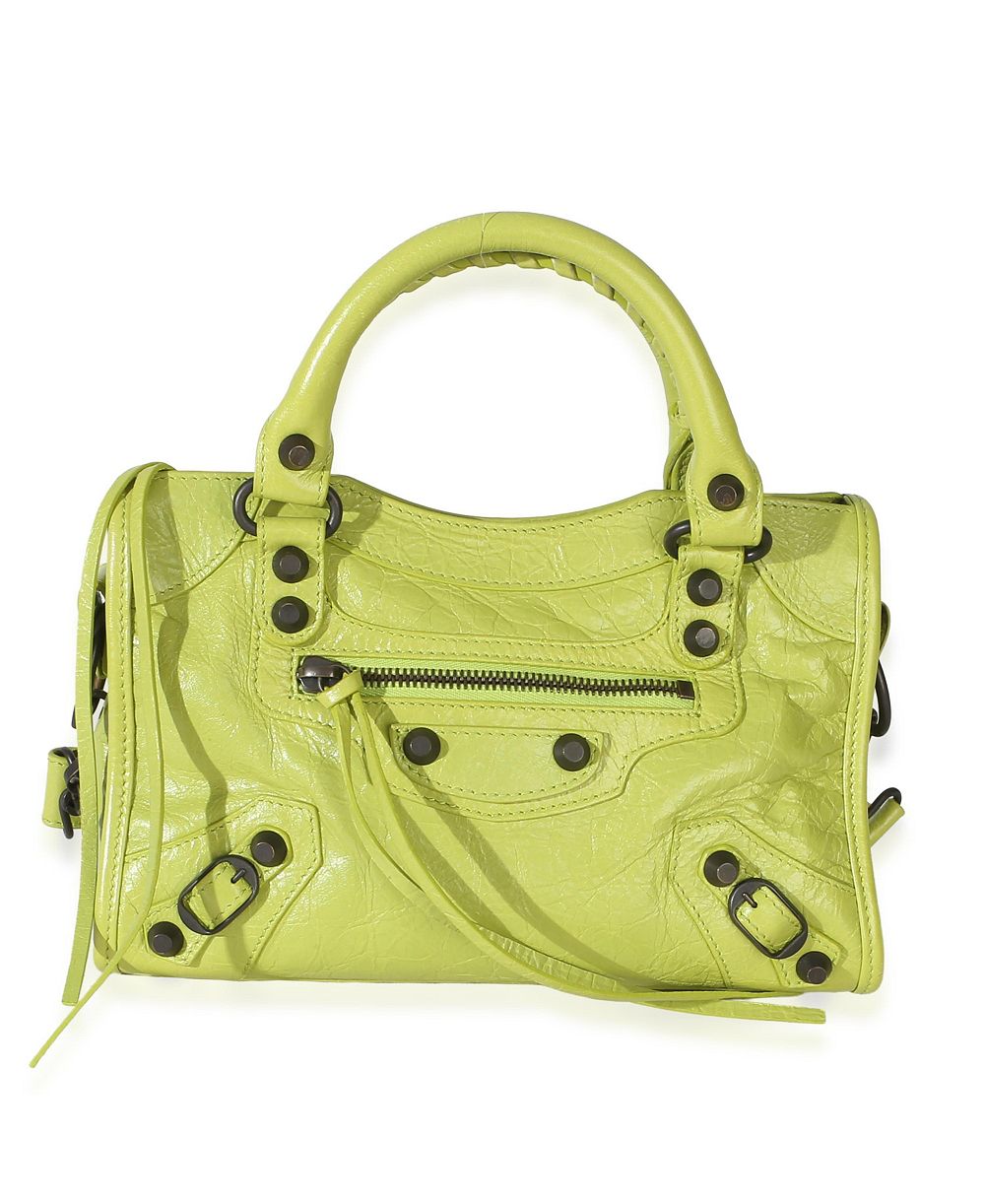 Pre-Owned Balenciaga Pistache Agneau Arena Classic Hardware Mini Le City Bag