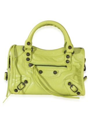 Pre-Owned Balenciaga Pistache Agneau Arena Classic Hardware Mini Le City Bag