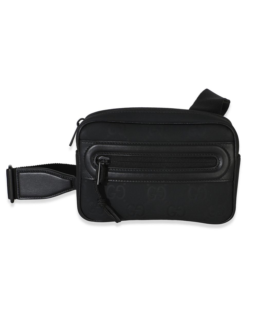 Pre-Owned Gucci мини-сумка через плечо из черной резины с эффектом GG