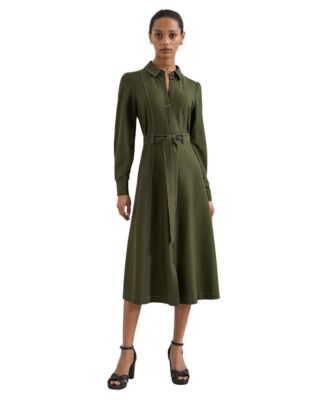 Phase Eight Women's Avenly Long Sleeve Belted Midi Shirt Dress
