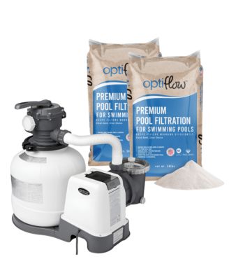 Intex Krystal Clear 2800GPH Sand Filter Pump and OptiFlow Premium Pool Filter Sand