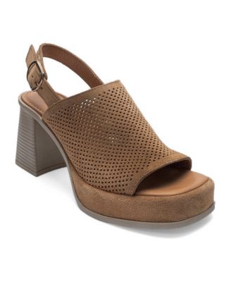 Forever and Always Shoes Women's Penvia Block Heel Leather Platform Sandal
