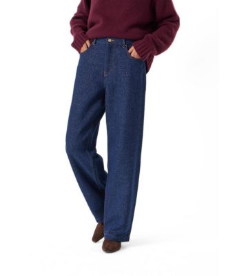 Hush Women's Romy High-Waisted Wide-Leg Lurex Cotton-Blend Jeans