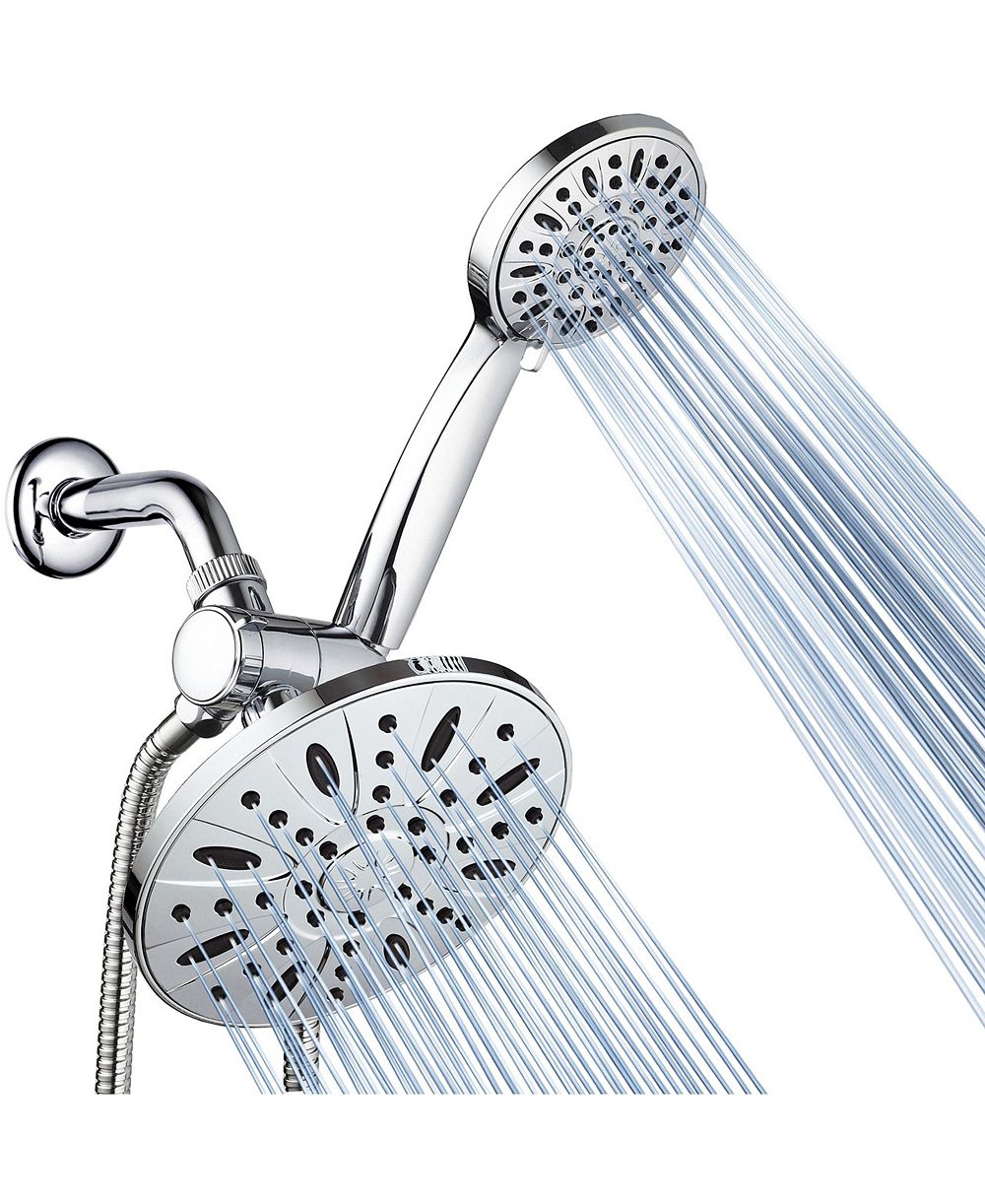 CYQBD 7" Rainfall Shower Head and Handheld Combo 6-Setting 3-Way 1.8 Gallons