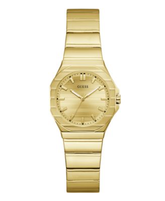 Женские наручные часы GUESS с кварцевым механизмом, корпус из нержавеющей стали с золотым напылением, 30 мм