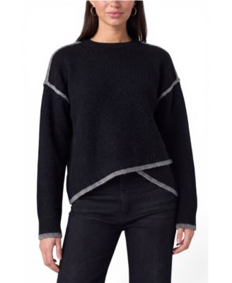 Liverpool Los Angeles Women's Crewneck Tulip-Hem Sweater
