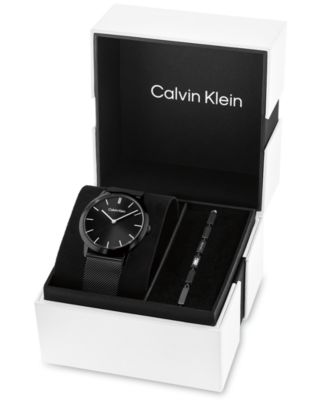 Calvin Klein мужские наручные часы с ионным покрытием и нержавеющей сталью, 37,5 мм, черный браслет