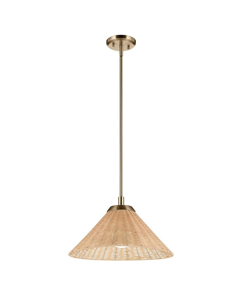 Kichler Bekah 18 Inch 1 Light Convertible Pendant with Rattan Shade CPZ