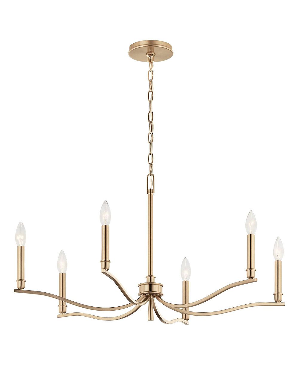 Kichler Malene 32" Wide Champagne Bronze 6-Light Chandelier