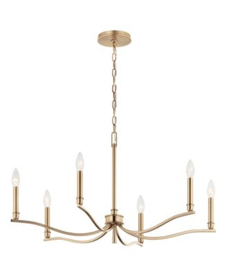 Kichler Malene 32" Wide Champagne Bronze 6-Light Chandelier
