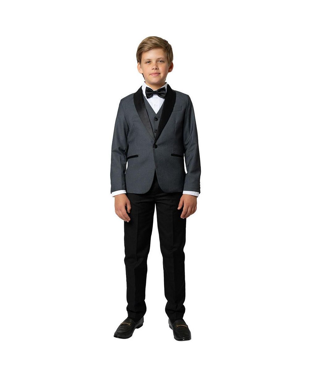 Мужской комплект Peanut Butter Collection Boys' 4-20 Love and Angels Slim Fit: пиджак, жилет, брюки, бабочка и рубашка, 5 предметов