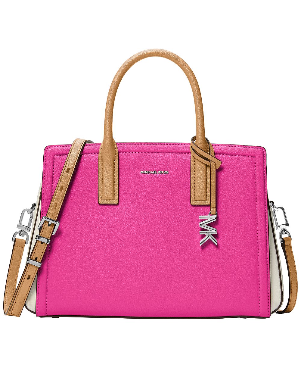 Michael Kors Laila Medium Color-Block Leather Satchel Handbag