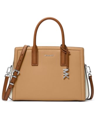 Michael Kors Laila Medium Color-Block Leather Satchel Handbag