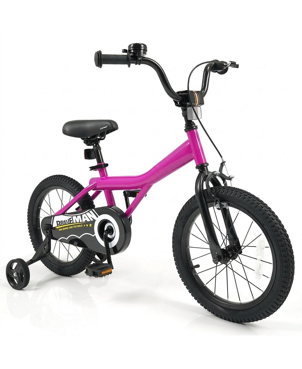 SUGIFT 16 Inch Brave Hero Kids Bike with Removable Training Wheels, Coaster Brake & Chain Guard, 110 lbs Capacity, Ages 4-7