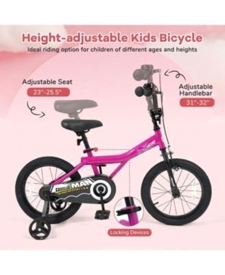 SUGIFT 16 Inch Brave Hero Kids Bike with Removable Training Wheels, Coaster Brake & Chain Guard, 110 lbs Capacity, Ages 4-7